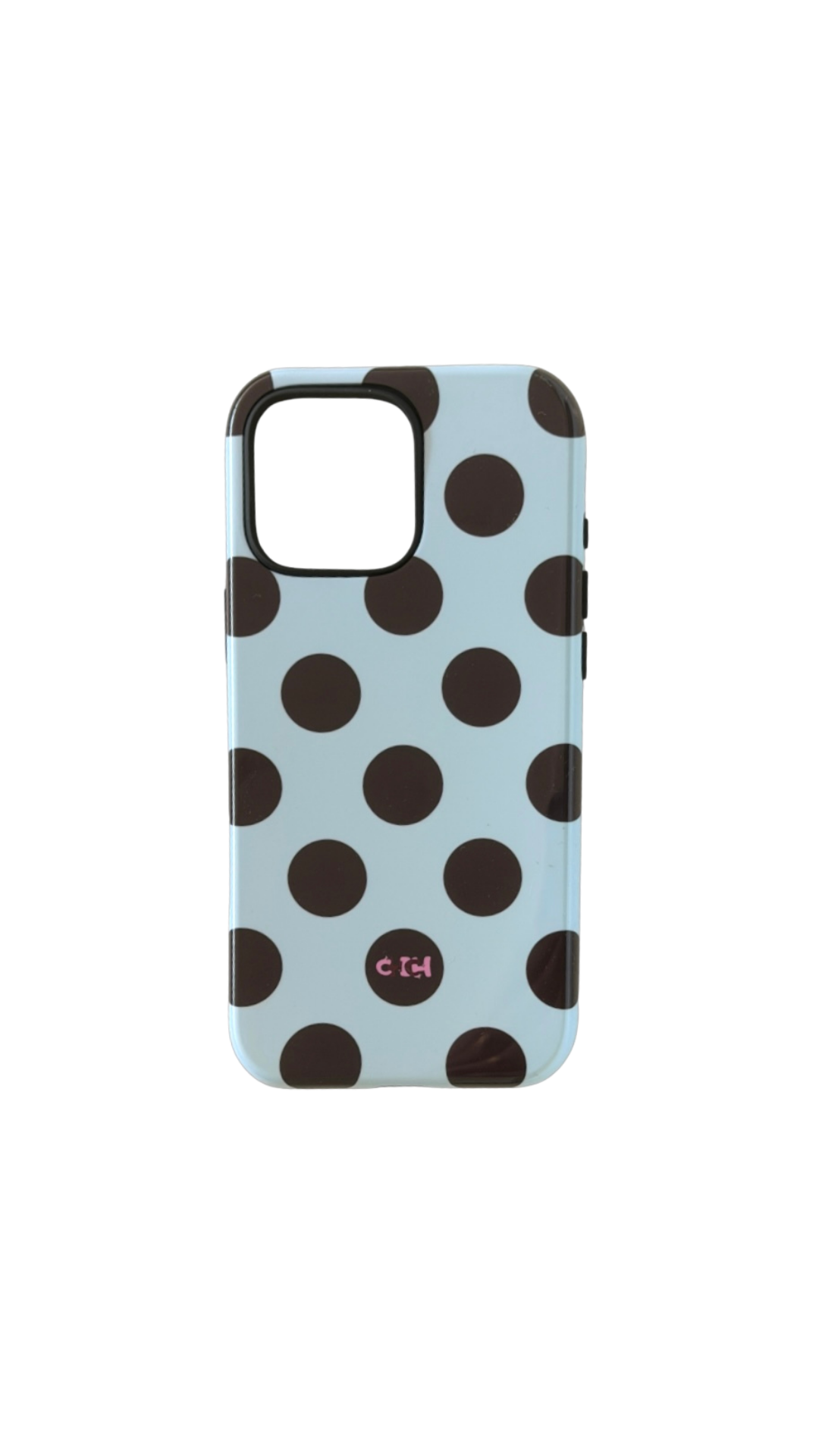 Polka dots | blue and black iPhone case