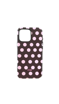 Polka dots | pink and brown iPhone case