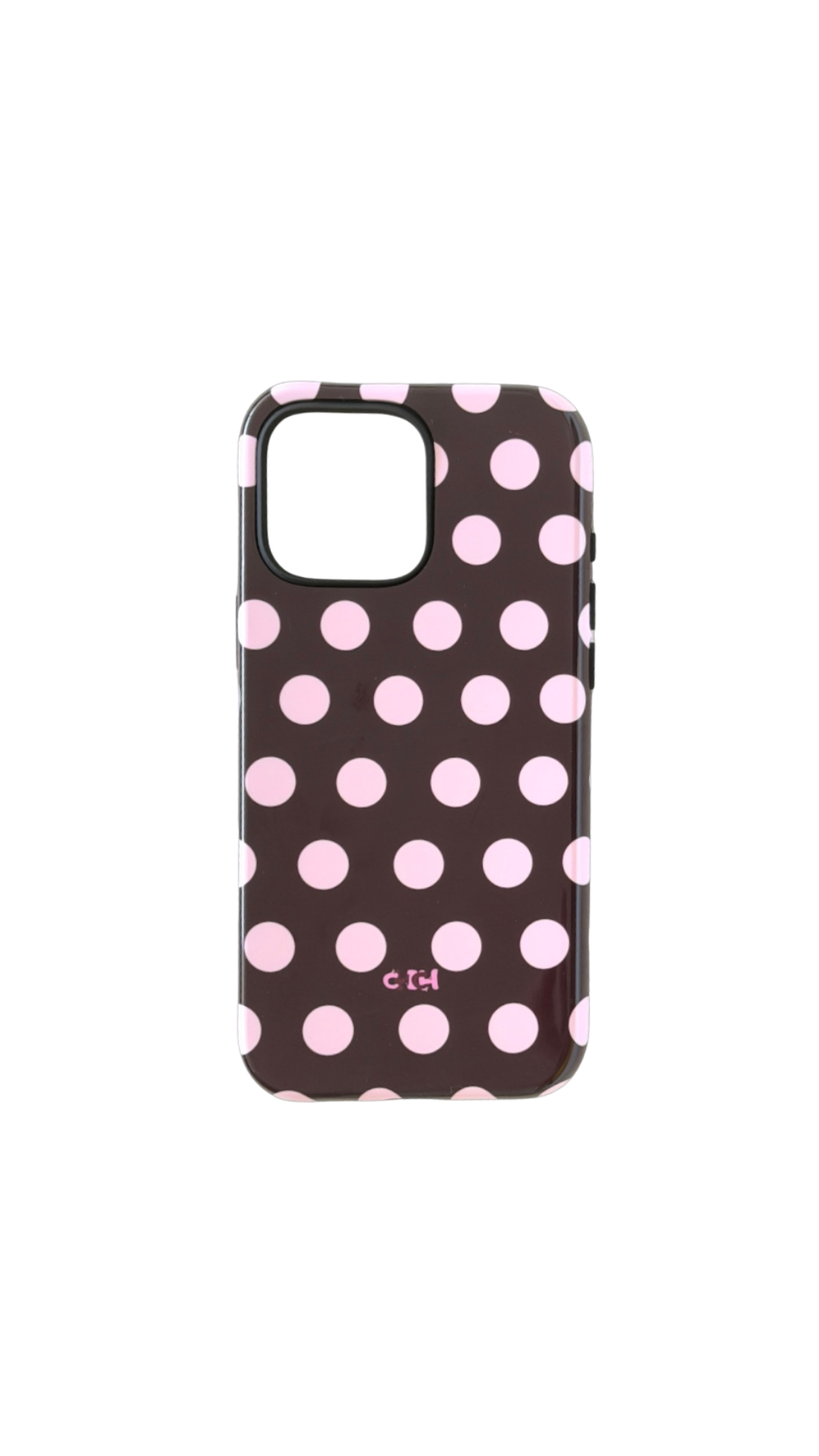 Polka dots | pink and brown iPhone case