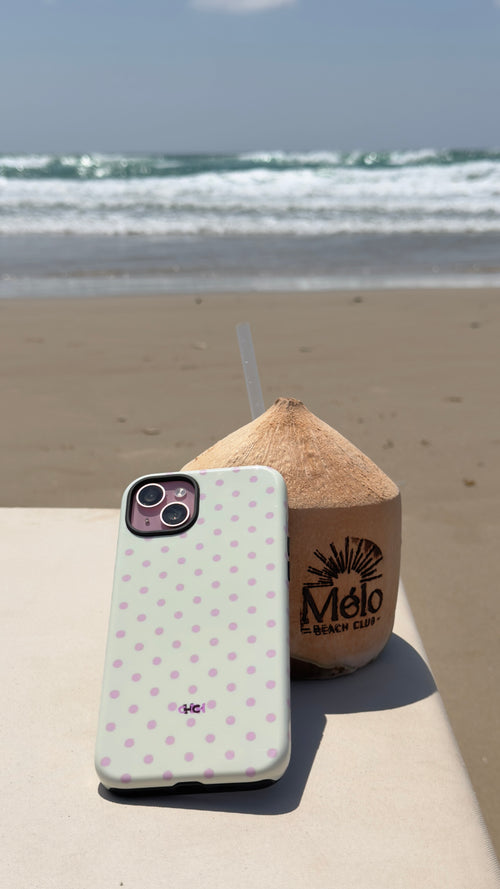 Polka dots | yellow and pink iPhone case